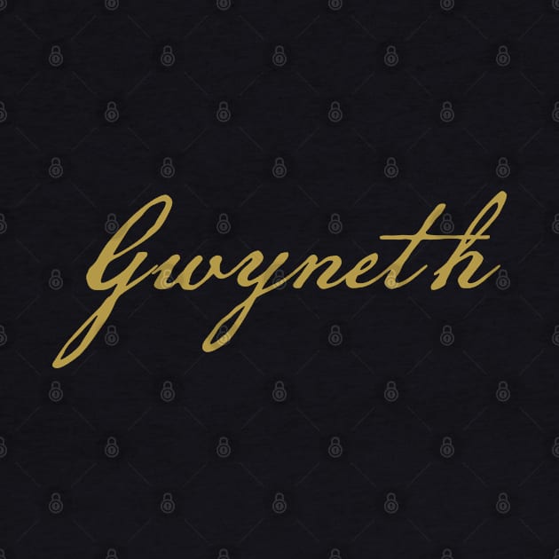 Gwyneth Typography Gold Script by ellenhenryart